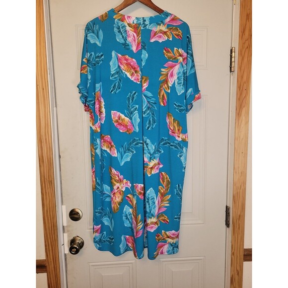 Lildy Dress Womens 2X-3X Bright Floral Pockets Stretch Summer - Picture 3 of 4